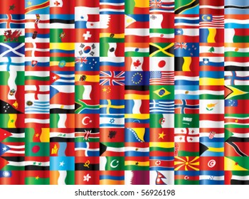 International warp flags. 130 vector flags.