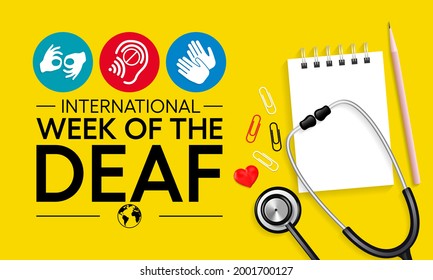 International week of the Deaf is observed every year during September, it is celebrated through various activities and events by Deaf Communities worldwide and aims to promote human rights for people