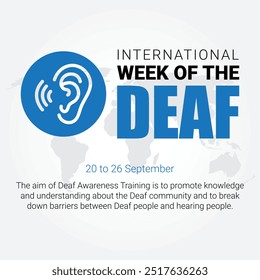 International week of the Deaf is observed every year during September, it is celebrated through various activities and events by Deaf Communities worldwide and aims to promote human rights for people