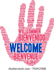 International Welcome Word Cloud. Each word used in this word cloud is another languages version of the word Welcome. 