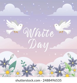international white day vector design