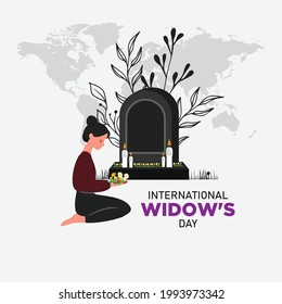 international widow's day concept. June 23. Template for background, banner, card, poster. vector illustration.