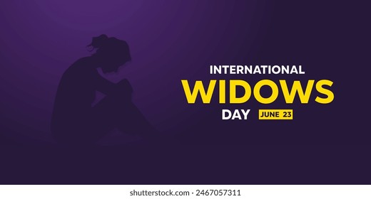 International Widows Day. Great for cards, banners, posters, social media and more. Purple background.