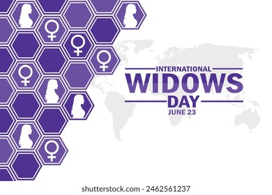 In: International Widows Day. 23. Juni. Festliche Musik. Vorlage für Hintergrund, Banner, Karte, Poster mit Textinschrift. Vektorillustration.