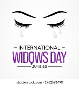 International Widows day is observed every year on June 23, it is a day of action to address the poverty and injustice faced by millions of widows and their dependents in many countries. Vector art.