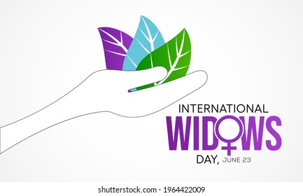 International Widows day is observed every year on June 23, it is a day of action to address the poverty and injustice faced by millions of widows and their dependents in many countries. Vector art.