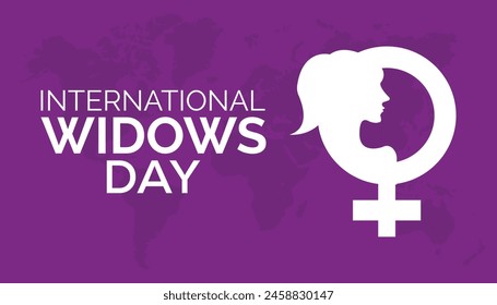 International Widows Day observed every year in June. Template for background, banner, card, poster with text inscription.