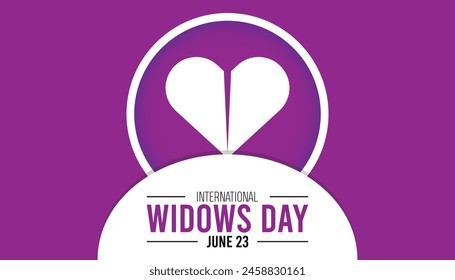 International Widows Day observed every year in June. Template for background, banner, card, poster with text inscription.