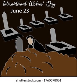 International Widows' Day Vector Illustration. Suitable for poster, banner, campaign, and greeting card