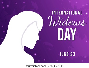 International Widows Day Vector Illustration on June 23 with Woman Mourns and Injustice Faced by Widow in Flat Cartoon Hand Drawn Templates