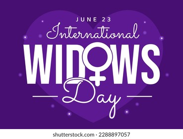 International Widows Day Vector Illustration on June 23 with Woman Mourns and Injustice Faced by Widow in Flat Cartoon Hand Drawn Templates