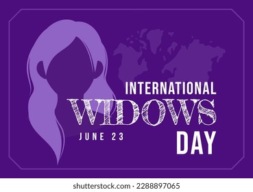 International Widows Day Vector Illustration on June 23 with Woman Mourns and Injustice Faced by Widow in Flat Cartoon Hand Drawn Templates