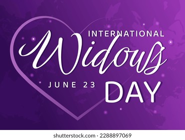 International Widows Day Vector Illustration on June 23 with Woman Mourns and Injustice Faced by Widow in Flat Cartoon Hand Drawn Templates