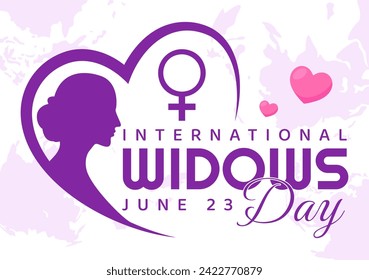 International Widows Day Vector Illustration on 23 June with Woman Mourns and Injustice Faced by Widow in Flat Cartoon Background Design