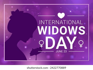 International Widows Day Vector Illustration on 23 June with Woman Mourns and Injustice Faced by Widow in Flat Cartoon Background Design