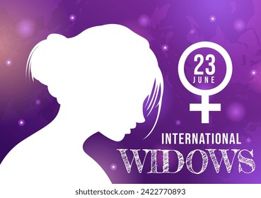 International Widows Day Vector Illustration on 23 June with Woman Mourns and Injustice Faced by Widow in Flat Cartoon Background Design