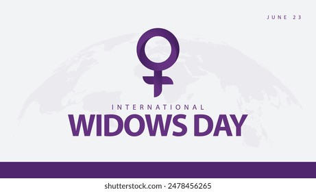 Internationaler Tag der Witwen. Vektorillustration des Frauensymbols in violetter Farbe. Geeignet für Banner, Web, Social Media, Grußkarten etc