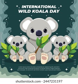 International Wild Koala Day – May 3, 2024, Attractive design, can be used on all social media platforms, beautiful color combination, get it now for your first purchase.