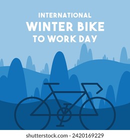 International Winter Bike to Work Day. The second Friday in February. Eps 10.