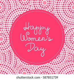 International woman day card template vector. 8 March greeting background or banner in pink color with female abstract pattern.