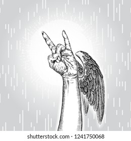 International woman day. Diversity raised fist with wings, strong girl power, yes you can concept. Vector.