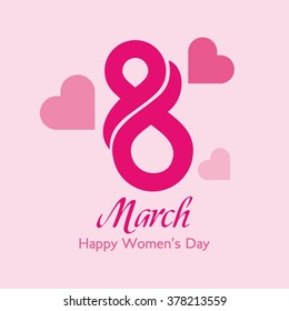 International Woman Day Logo Design Template. Vector Illustration