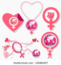 International Woman's Day 8 March Symbol And Icon