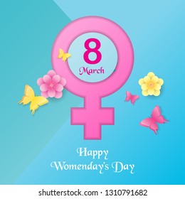 International Woman's Day Design / Happy Women's Day celebrations concept / Happy Women's Day greeting card, gift card - Vector