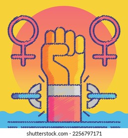 International Woman's Day Design, Happy Women's Day celebrations concept, Happy Women's Day greeting card, gift card, social media post, women's day illustration