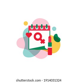 International Womans day flat  illustration. Concept for March 8. Vector cartoon element on abstract liquid background