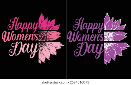 International woman's Day (March 8th) design for t-shirt, bags, mugs, stickers, banner, poster, icon, logo etc. Fully Editable Print Ready Template - Vector.