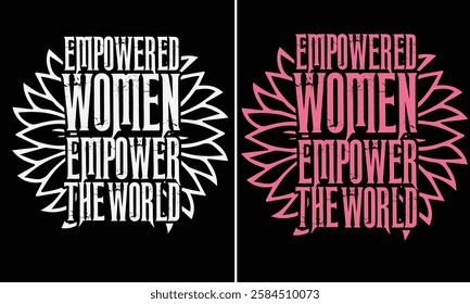 International woman's Day (March 8th) design for t-shirt, bags, mugs, stickers, banner, poster, icon, logo etc. Fully Editable Print Ready Template - Vector.