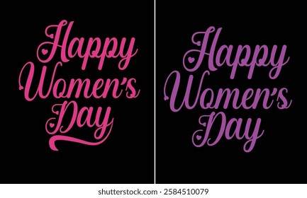 International woman's Day (March 8th) design for t-shirt, bags, mugs, stickers, banner, poster, icon, logo etc. Fully Editable Print Ready Template - Vector.