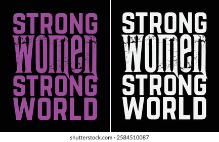 International woman's Day (March 8th) design for t-shirt, bags, mugs, stickers, banner, poster, icon, logo etc. Fully Editable Print Ready Template - Vector.