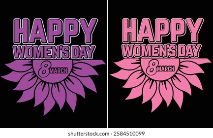 International woman's Day (March 8th) design for t-shirt, bags, mugs, stickers, banner, poster, icon, logo etc. Fully Editable Print Ready Template - Vector.