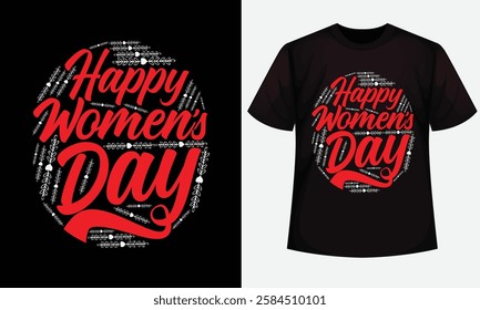 International woman's Day (March 8th) design for t-shirt, bags, mugs, stickers, banner, poster, icon, logo etc. Fully Editable Print Ready Template - Vector.