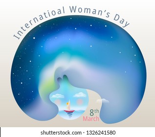 International Woman's Day, Vector card design, Flyer, Poster