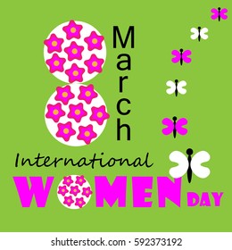 International Women Day Card Design Vector