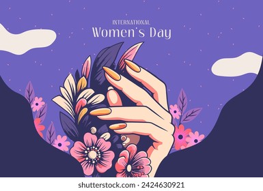 international women day with illustration hand freedom