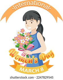 International women day logo illustration