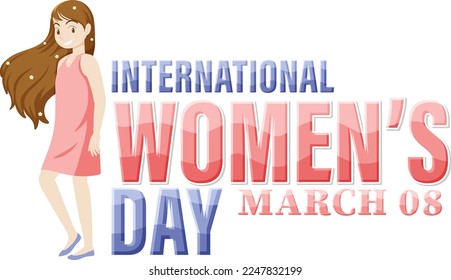 International women day logo illustration