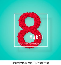 International women day. March 8 greeting  postcard. Website banner concept. Vector illustration
