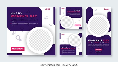 International Women Day Social Media Post for Online Marketing Promotion Banner, Story and Web Internet Ads Flyer