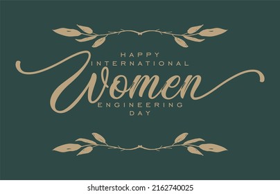 International Women In Engineering Day, Holiday Concept. Template For Background, Banner, Card, Poster, T-shirt With Text Inscription, Vector Eps 10