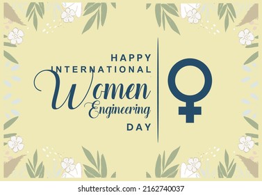 International Women In Engineering Day, Holiday Concept. Template For Background, Banner, Card, Poster, T-shirt With Text Inscription, Vector Eps 10