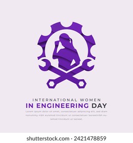 International Women in Engineering Day Paper cut style Vector Design Illustration for Background, Poster, Banner, Advertising, Greeting Card