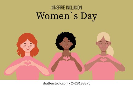 International Women s Day banner, poster. Inspire inclusion campagne.