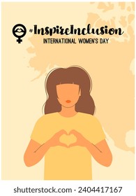 International Women s Day concept holiday. 8 march. Campaign 2024 inspireinclusion. Template for banner, card, poster, background. Flat vector illustration

