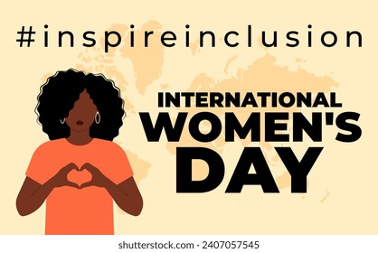 International Women s Day concept holiday. 8 march. Campaign 2024 inspireinclusion. Template for banner, card, poster, background. Flat vector illustration

