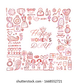 International Women s Day. Greeting card for your design. Vector illustration